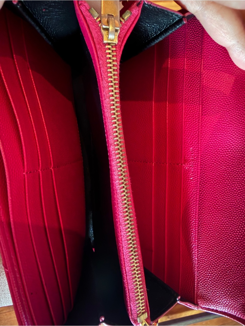 YSL Hot Pink Clutch with gold chain - Picture 11 of 13